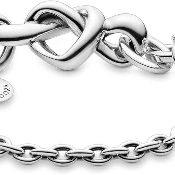 💞Pandora Knotted Heart T-Bar Bracelet, Sterling Silver, 20 cm - Picture 13 of 13